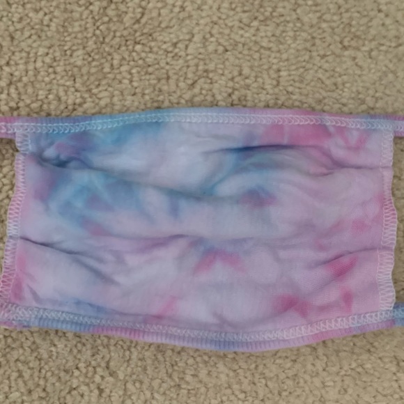 NWT pink & blue tie dye handmade fabric face mask - Picture 9 of 13